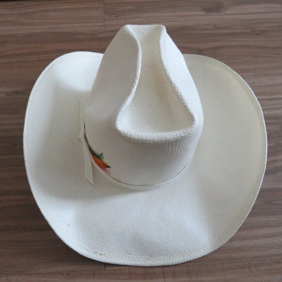 VINTAGE SMITHBILT HATS CALGARY Raffia Cowboy Hat Western Southwestern Rodeo - Picture 6 of 13